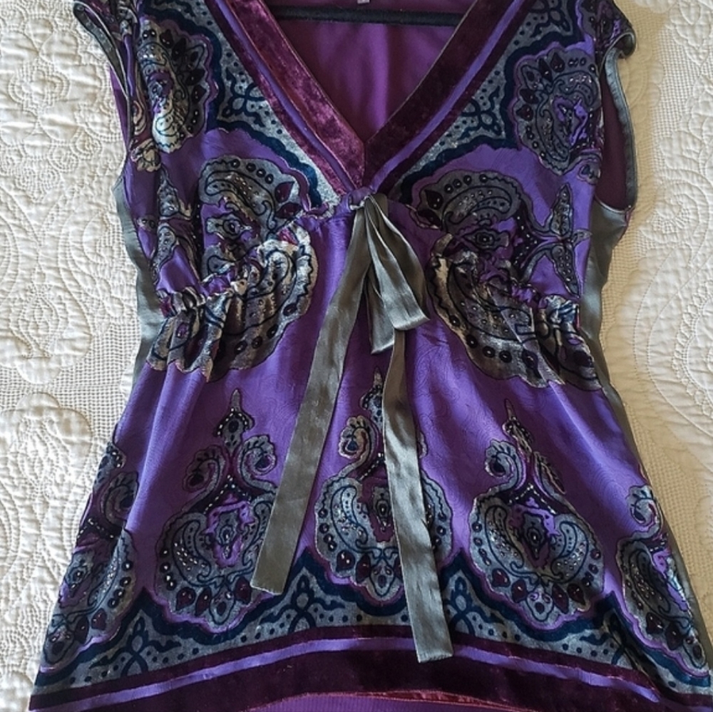 Hale Bob velvet top size small